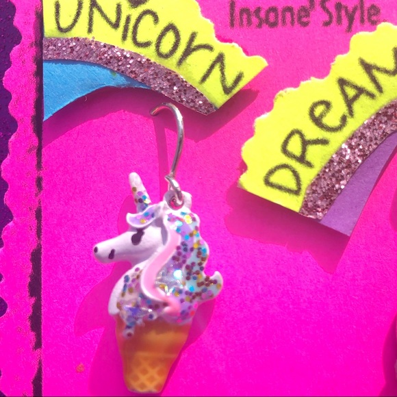 Unicorn Dreamsicle Ice-cream, Dangling Earrings - Picture 6 of 7